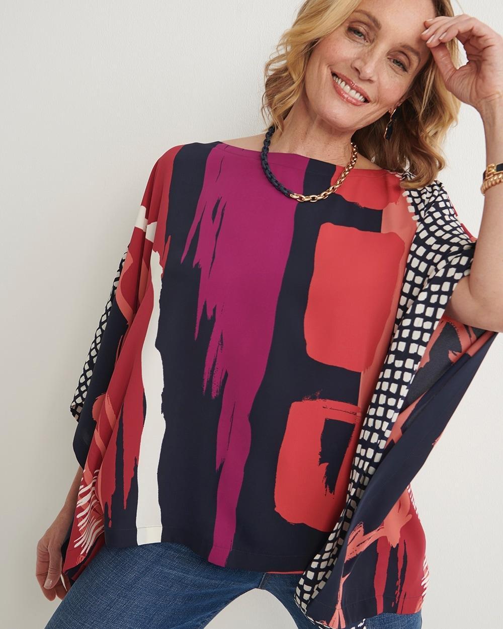 Abstract Print Poncho Product Image