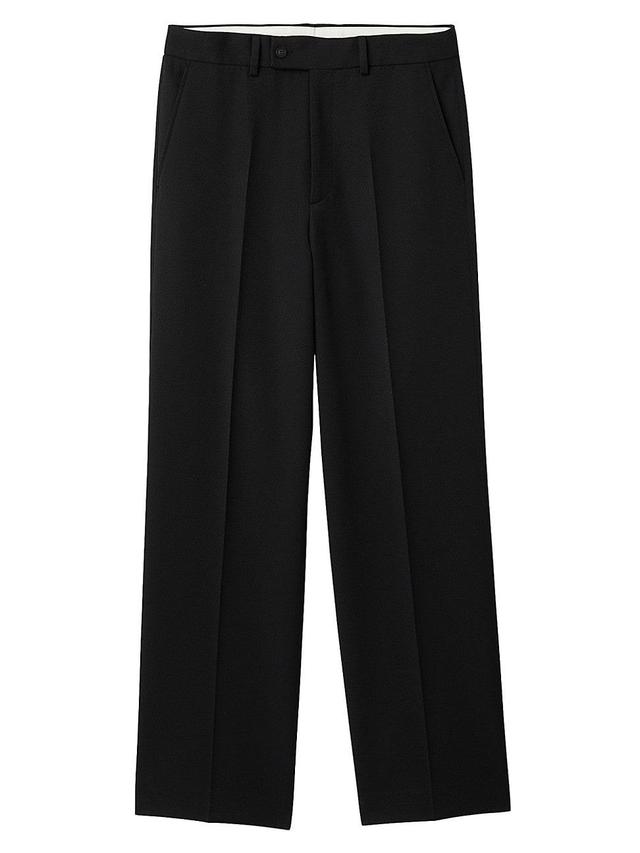 sandro Brooks Wool Blend Straight Leg Pants in Black at Nordstrom, Size 42 Product Image