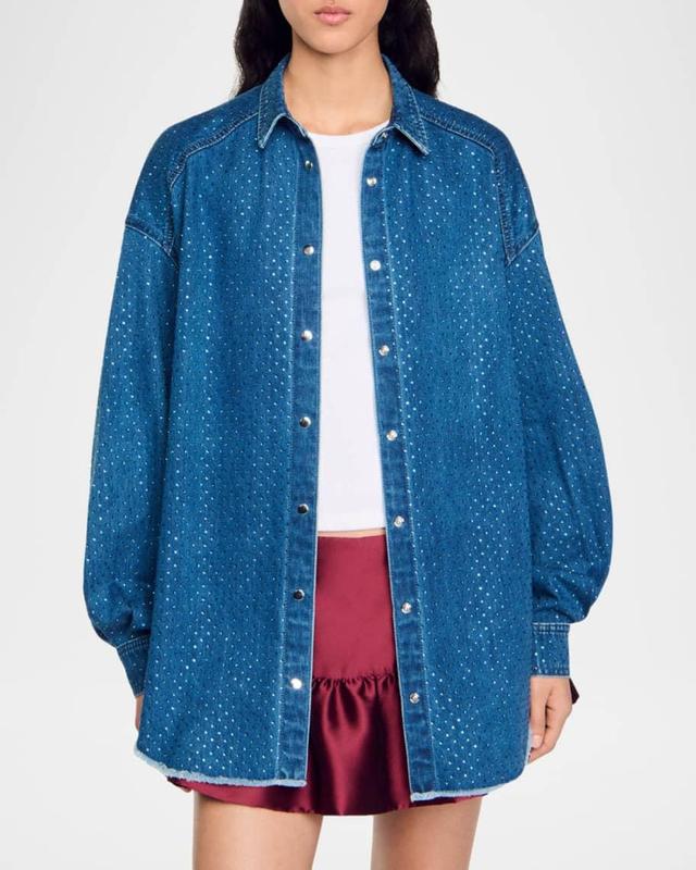 Bluemoon Embellished Denim Shirt Product Image