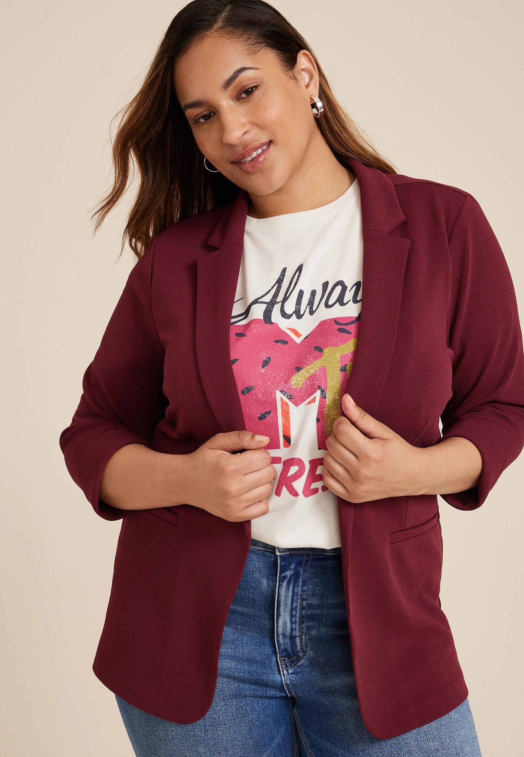 Maurices Plus Size Womens Blazer Versa Open Front Product Image