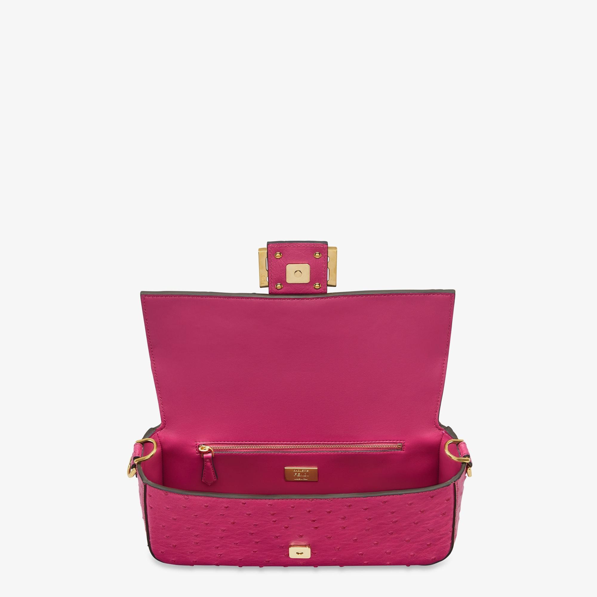 BaguetteFuchsia ostrich leather bag Product Image