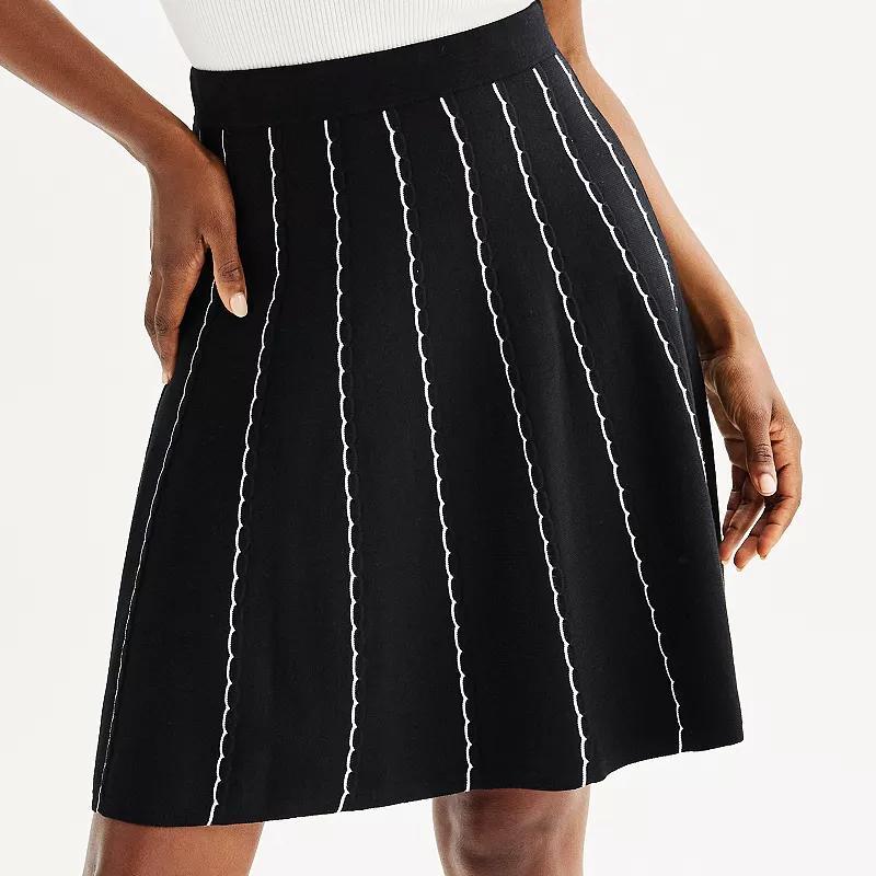 Womens Draper James Scallop Stitch Striped Mini Skirt product image