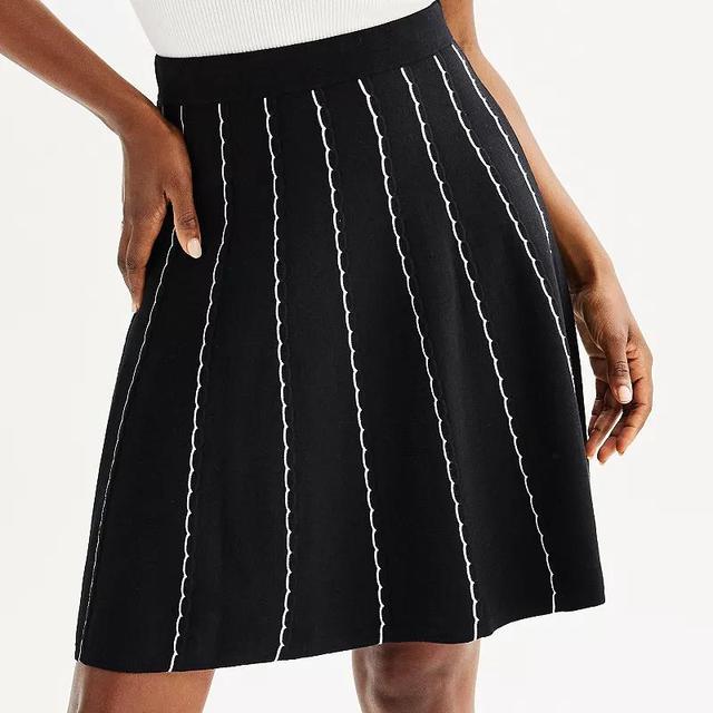 Womens Draper James Scallop Stitch Striped Mini Skirt Product Image