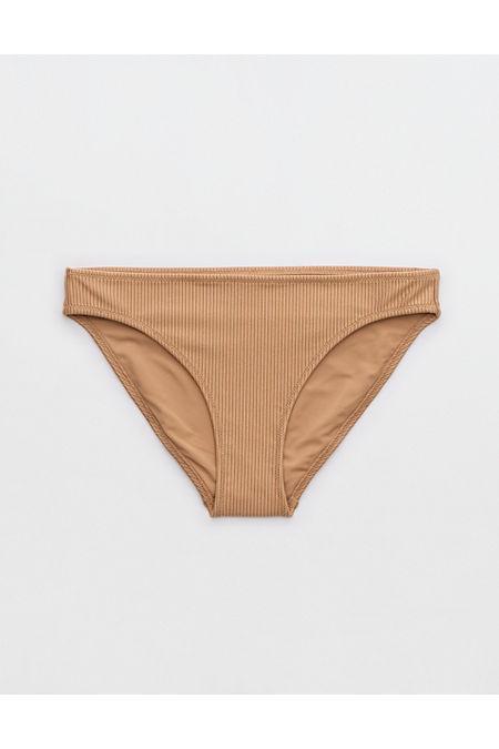 Aerie Shine Rib Full Coverage Bikini Bottom Women's Product Image