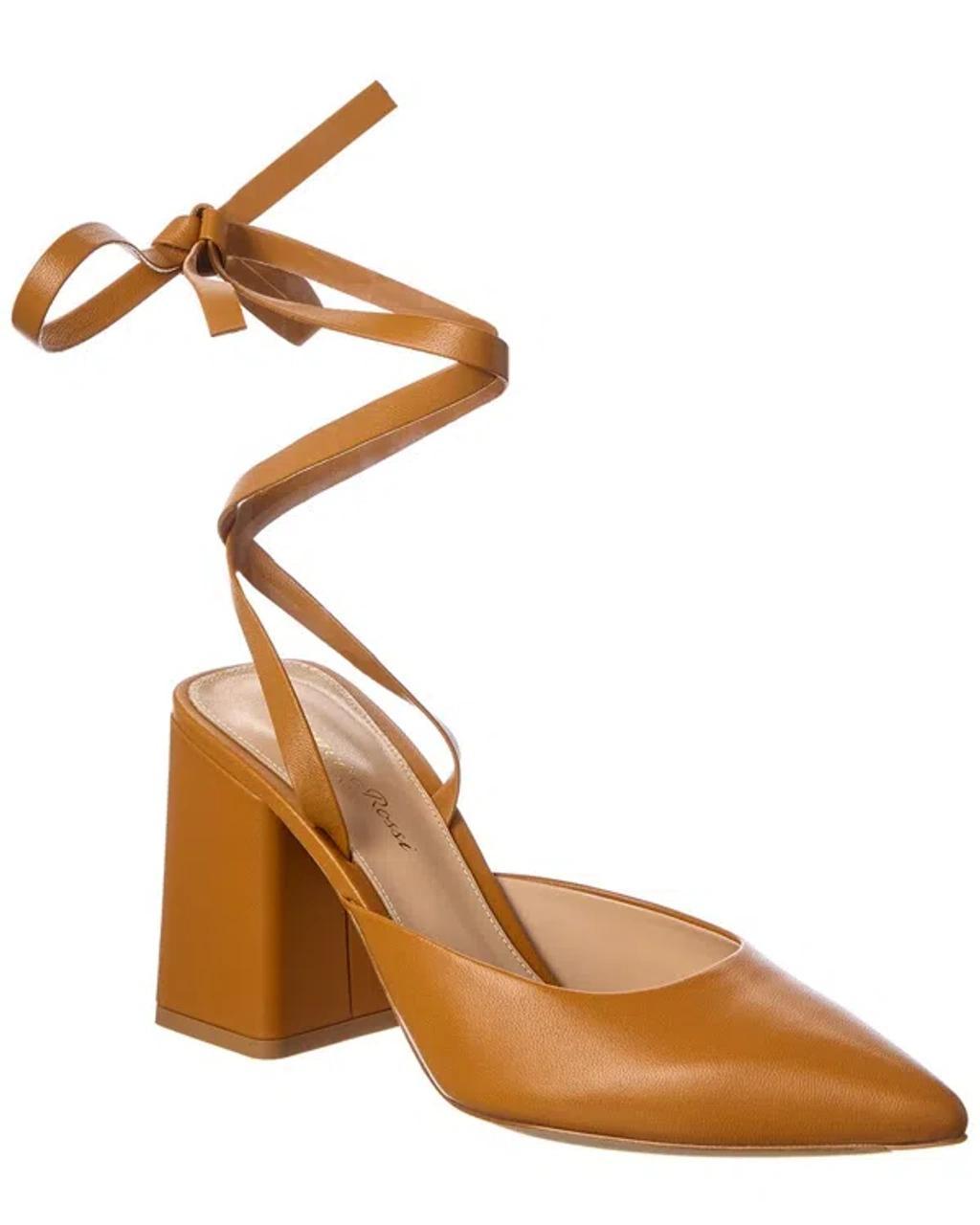 GIANVITO ROSSI 85 Leather Pump In Brown product image