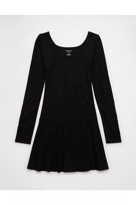 AE Knit Square Neck Drop Waist Mini Dress Women's Product Image