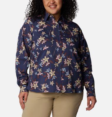 Columbia Women's Silver Ridge Utility Patterned Long Sleeve Shirt - Plus Size- Product Image