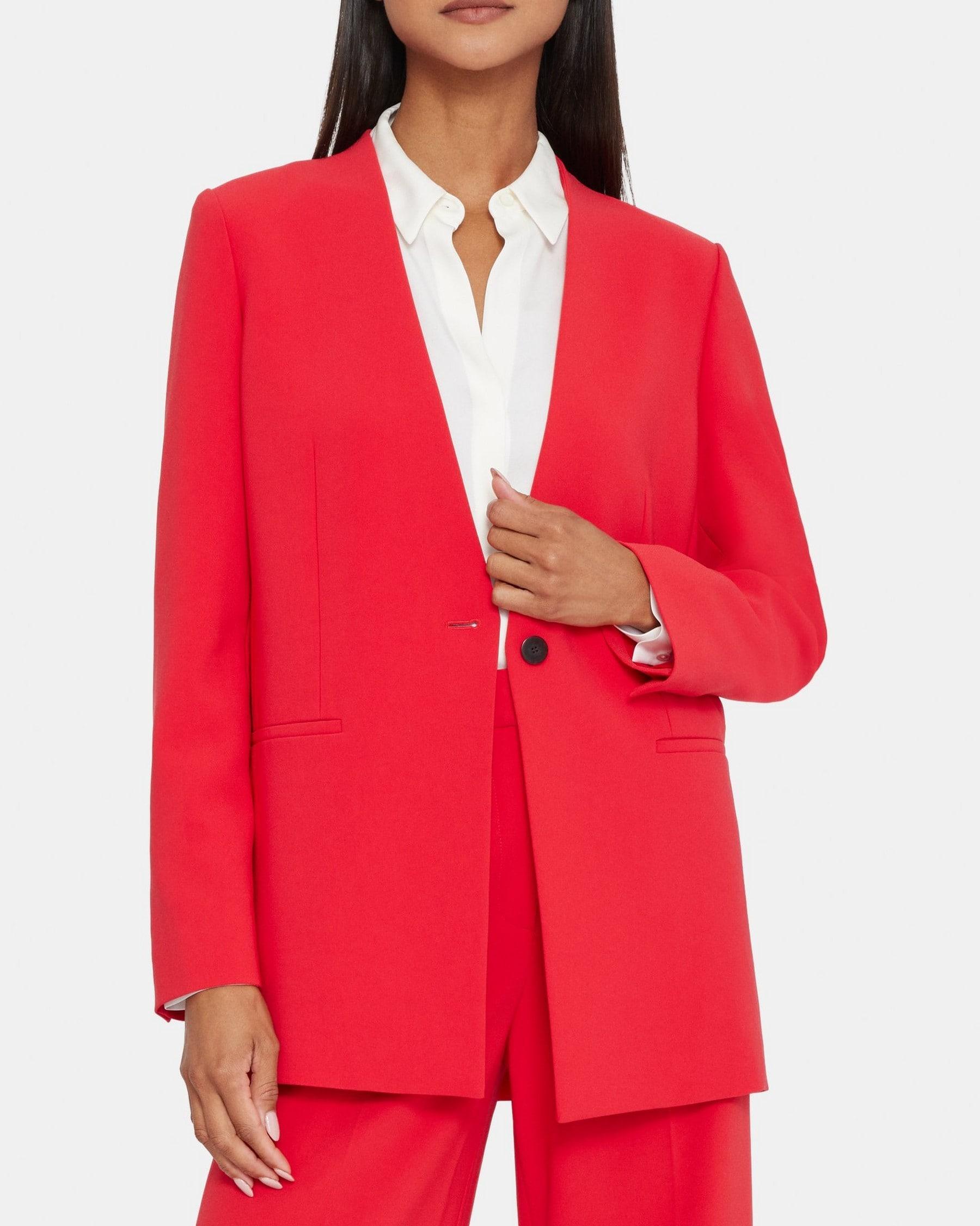 Collarless Blazer in Crepe Product Image