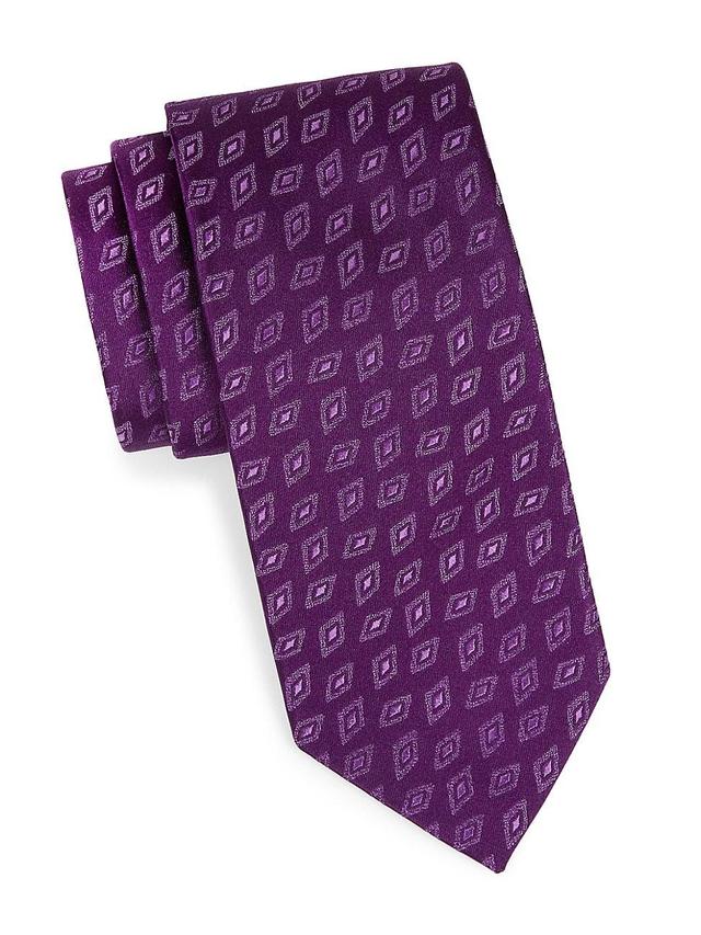 Mens Diamond Bean Silk Jacquard Tie Product Image