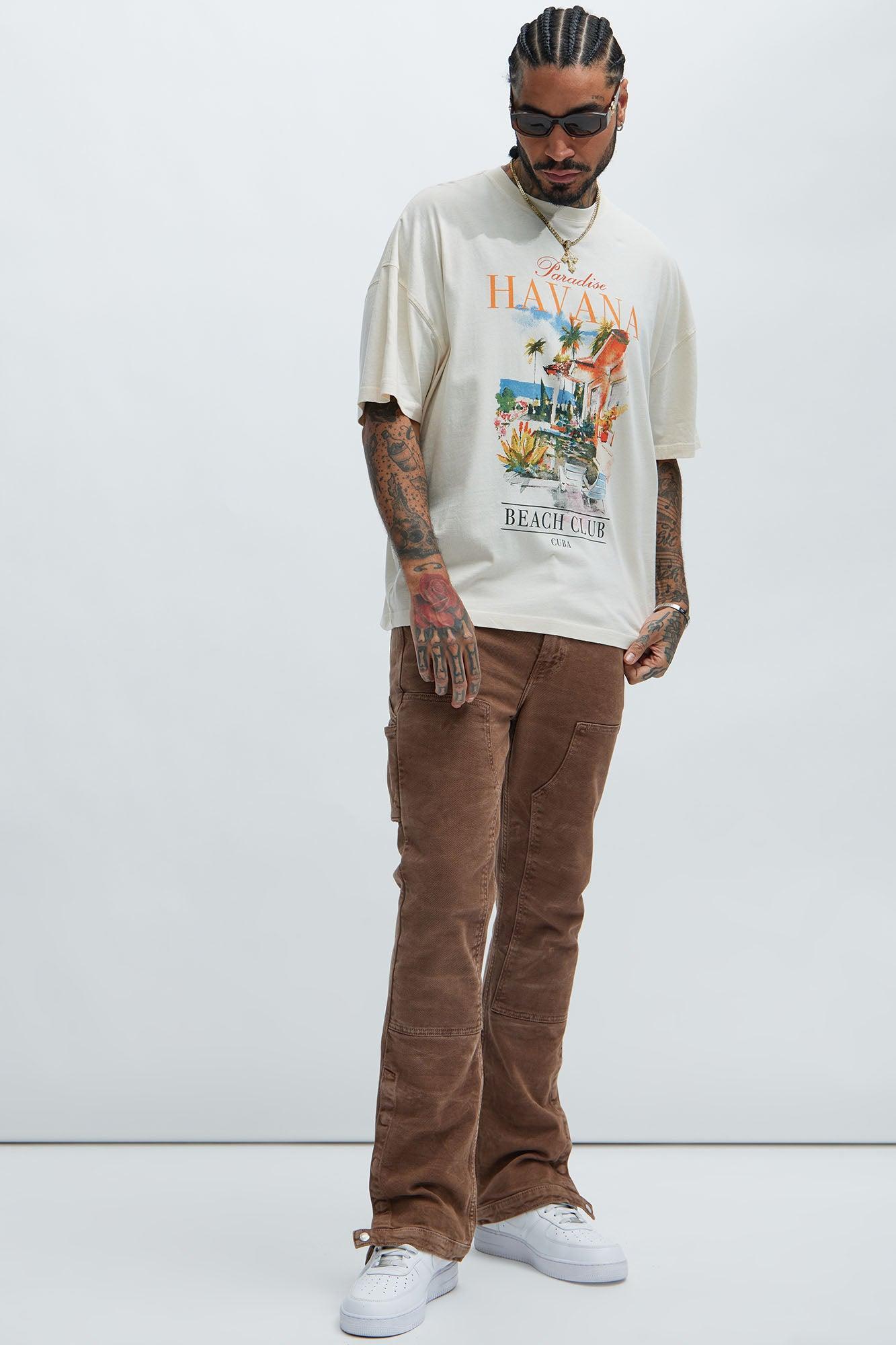 Havana Oversize Short Sleeve Tee - Cream Product Image