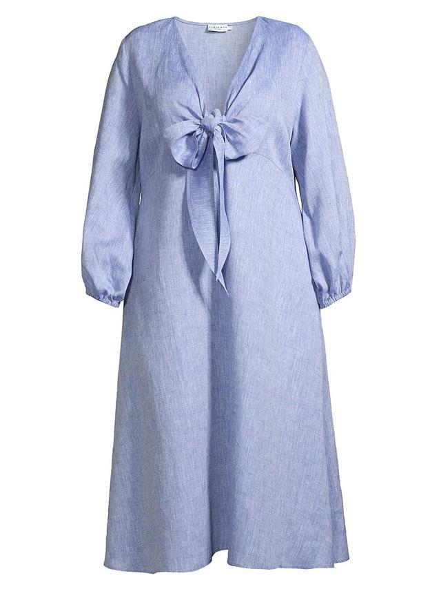 Womens Novella Cotton-Linen Midi-Dress Product Image