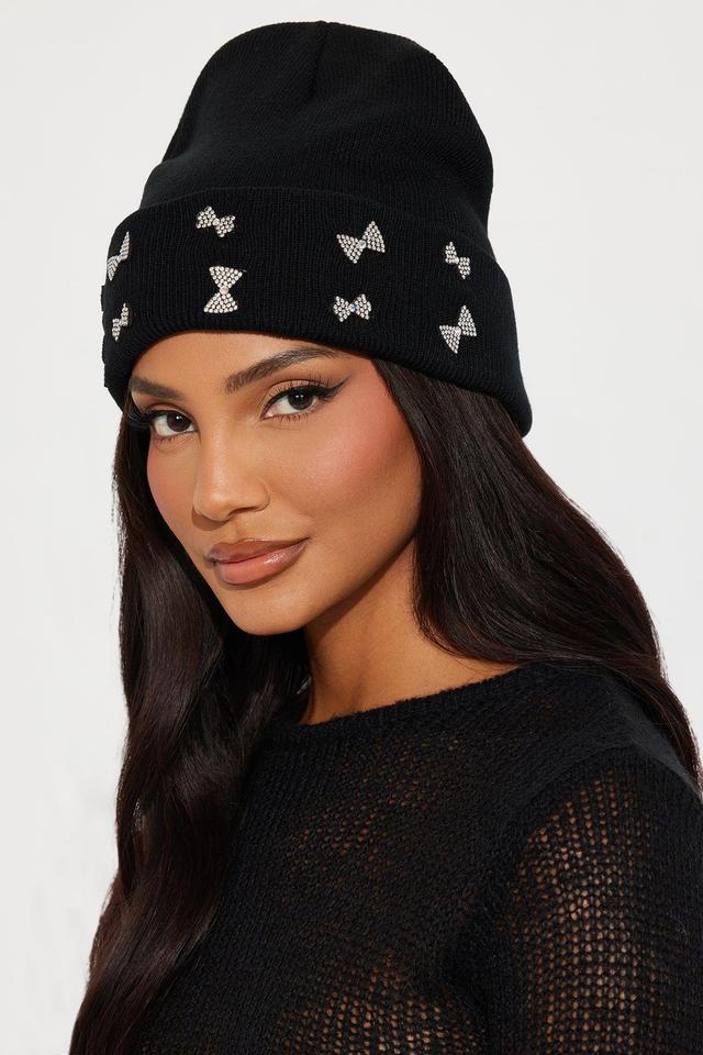 Dazzling Bows Beanie - Black Product Image