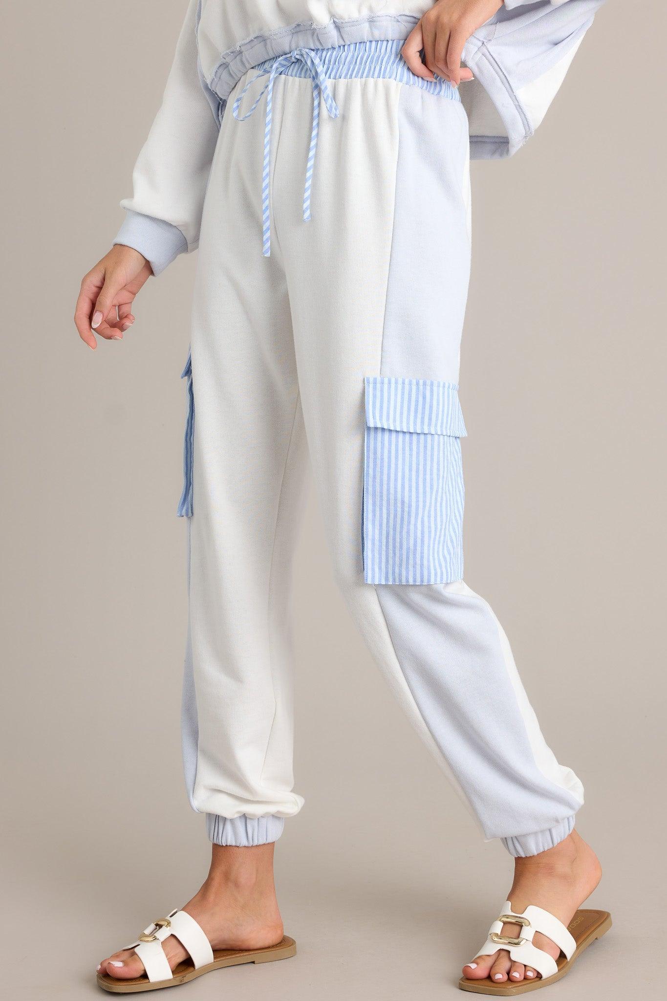 Moving Forward Light Blue Cargo Jogger Sweatpants Product Image