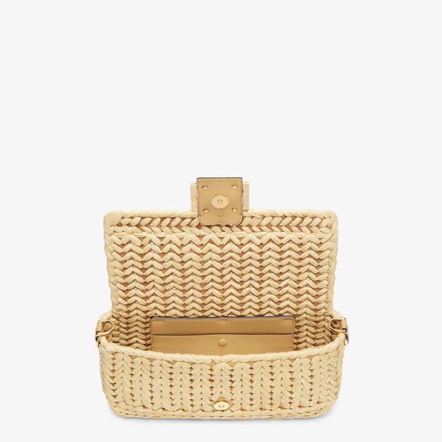 BaguetteSand interlaced leather and raffia bag Product Image