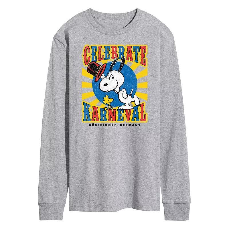 Mens Peanuts Snoopy Celebrate Karneval Long Sleeve Graphic Tee Product Image