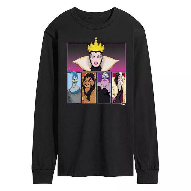 Disney Villains Mens Villains Grid Long Sleeve Graphic Tee Product Image