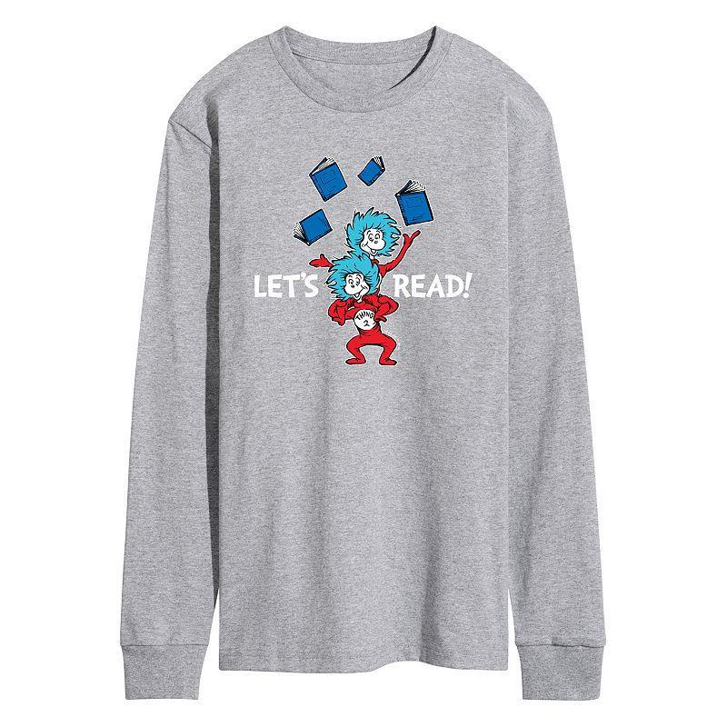 Mens Dr. Seuss The Cat in the Hat Lets Read Long Sleeve Graphic Tee Product Image