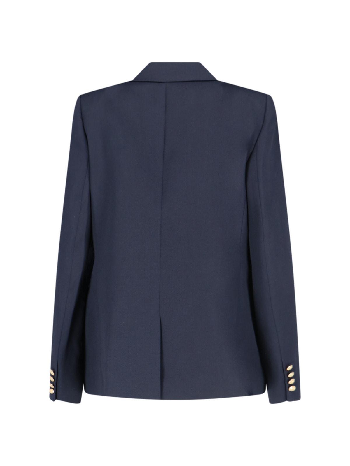 'veda' Double-breasted Jacket In Blue Product Image