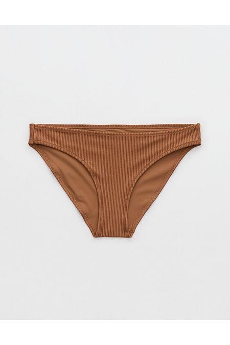 Aerie Shine Rib Full Coverage Bikini Bottom Women's Product Image