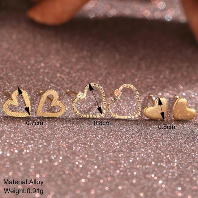 Heart Alloy Stud Earring Product Image