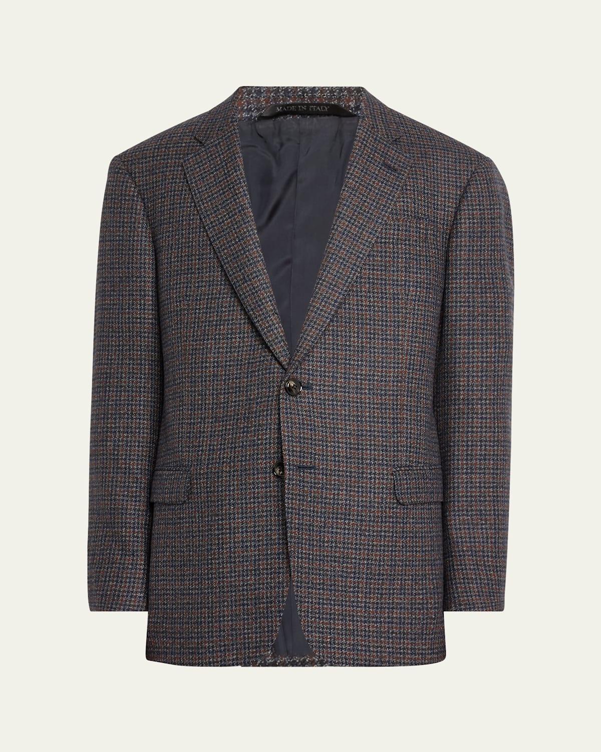 Mens Wool-Cashmere Plaid Sport Coat Product Image