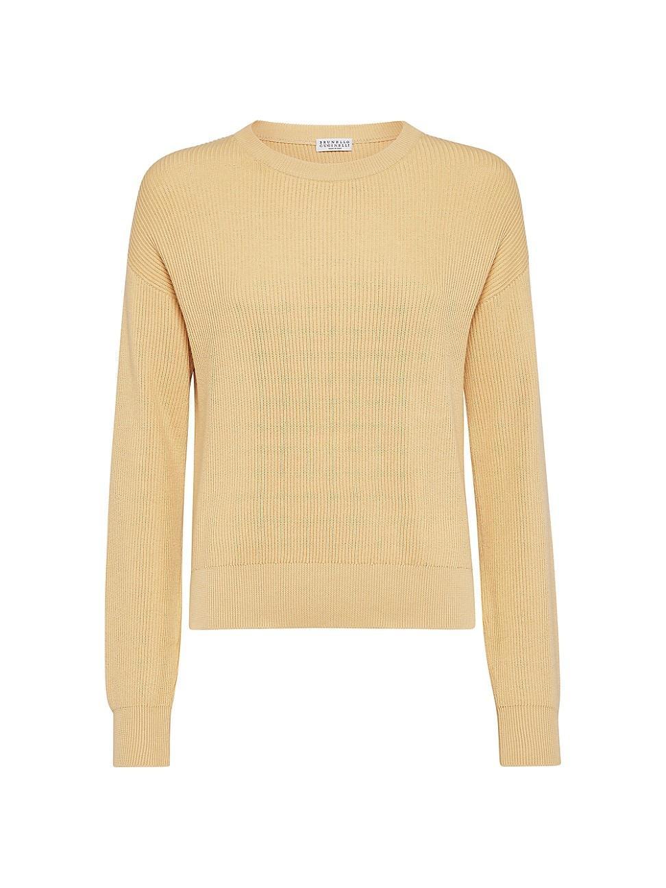 Womens Cotton English Rib Sweater With Monili Product Image