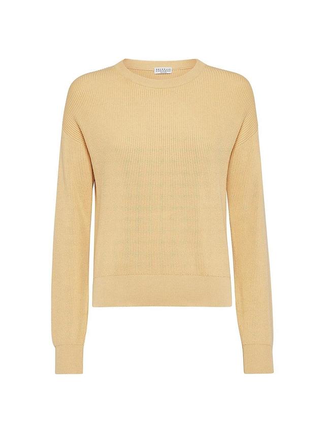 Womens Cotton English Rib Sweater with Monili Product Image