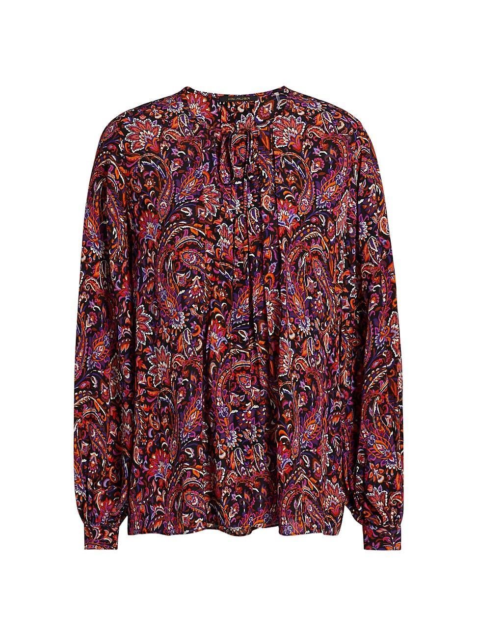 Womens Roxanne Paisley Round-Neck Blouse Product Image