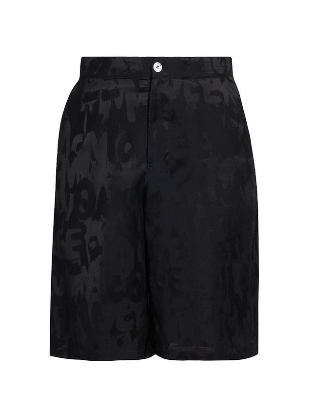 Mens Logo Print Satin Shorts Product Image