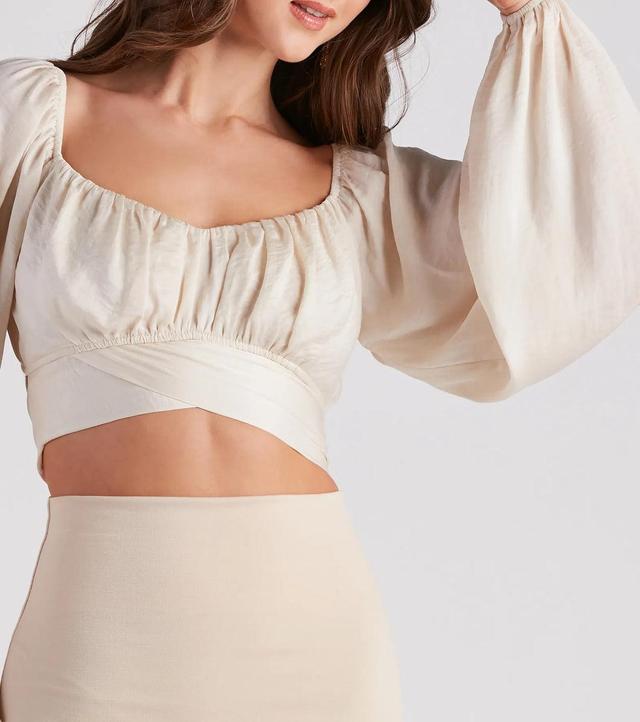 Sweet And Flirty Satin Crop Top Product Image