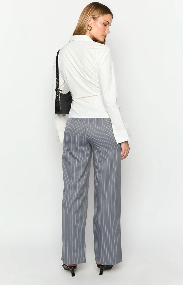 Louis Grey Striped Pants Product Image