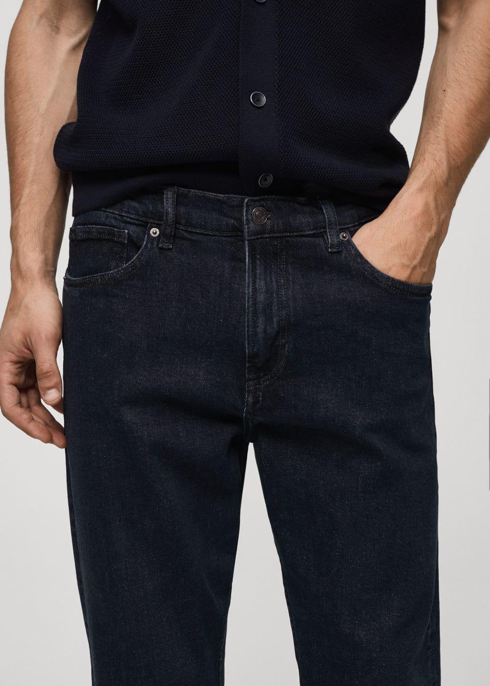 MANGO MAN - Ben tapered cropped jeans deep dark blueMen Product Image