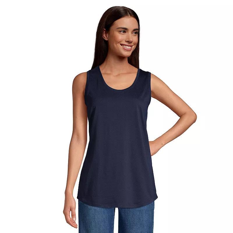 Petite Lands End Supima Cotton Scoopneck Tunic Tank Top, Womens Product Image