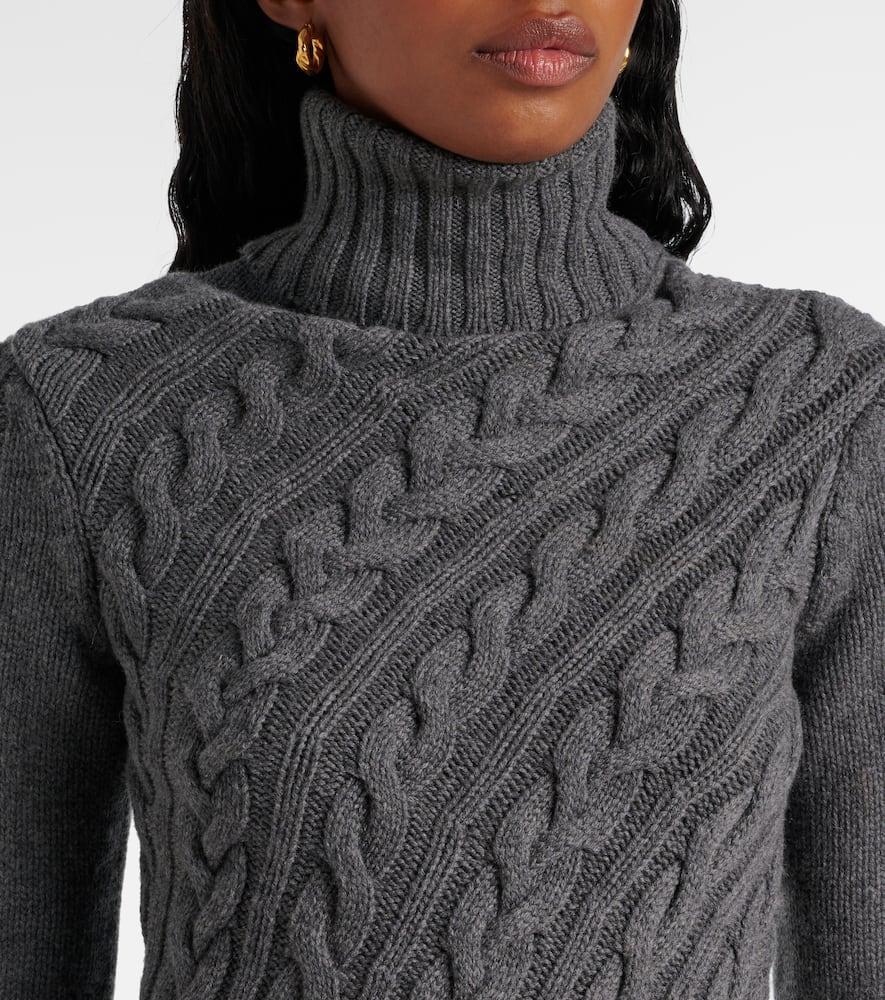 MAX MARA Wool And Cashmere Slim-fit Dress In Grey Product Image