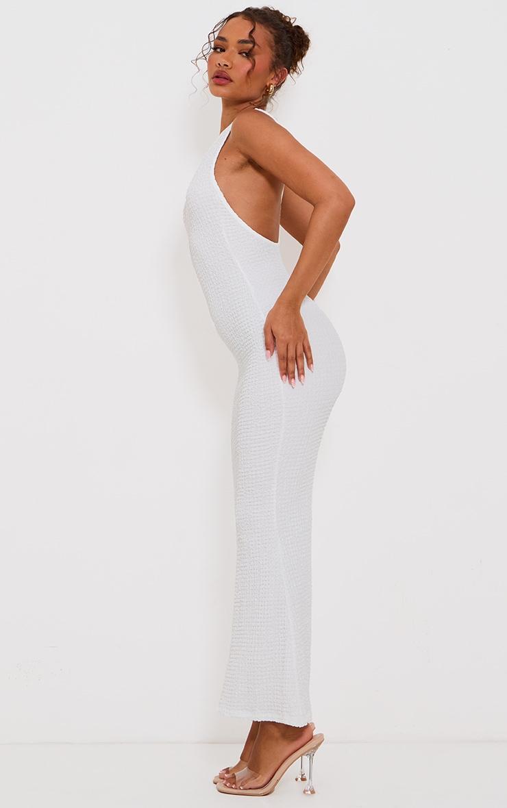 Petite White One Shoulder Open Back Maxi Dress Product Image