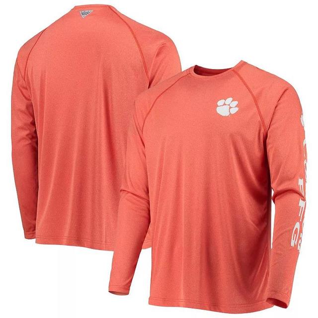 Mens Columbia Clemson Tigers Terminal Tackle Omni-Shade Raglan Long Sleeve T-Shirt Product Image