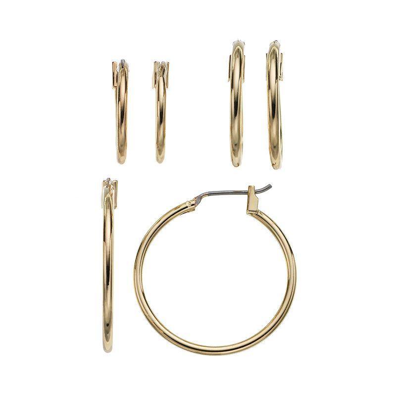 Napier Hoop Earring Set, Womens, Silver Tone Product Image