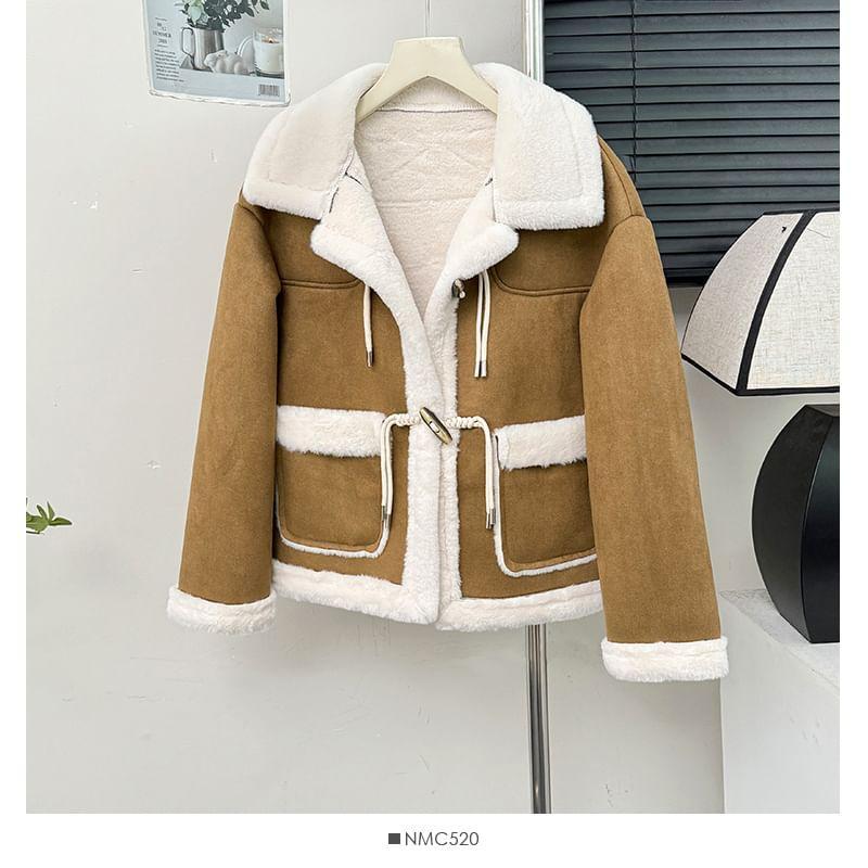 Toggle Fleece-Lined Faux-Suede Coat Product Image