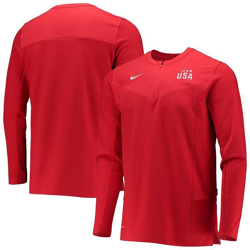 Mens Nike Red Team USA Half-Zip Performance Jacket Product Image