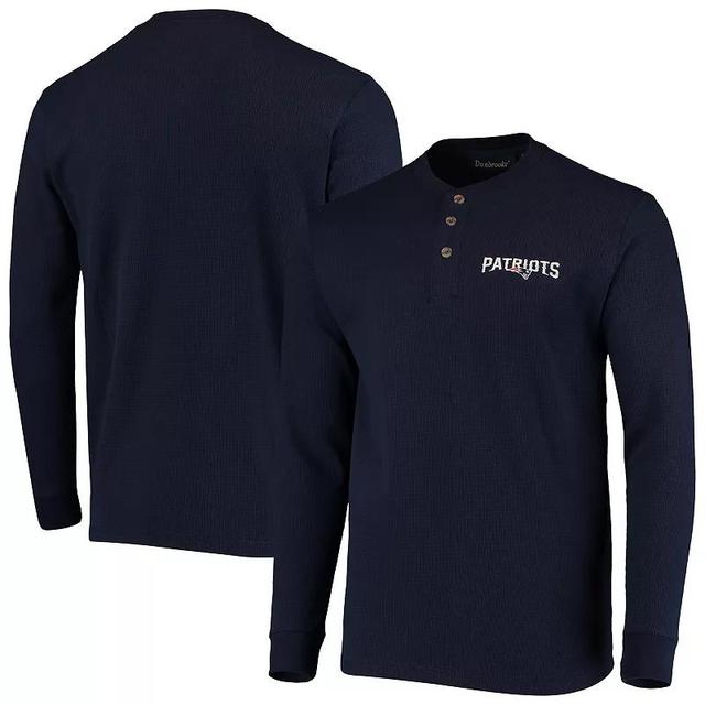 Mens Dunbrooke New England Patriots Logo Maverick Thermal Henley Long Sleeve T-Shirt Blue Product Image