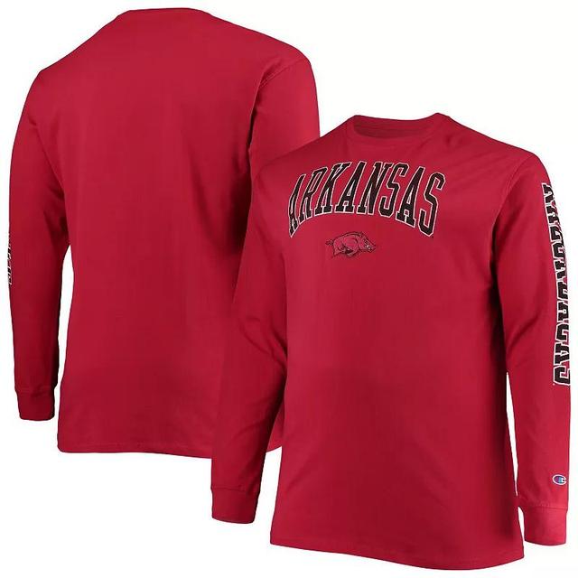 Mens Champion Cardinal Arkansas Razorbacks Big & Tall 2-Hit Long Sleeve T-Shirt Product Image