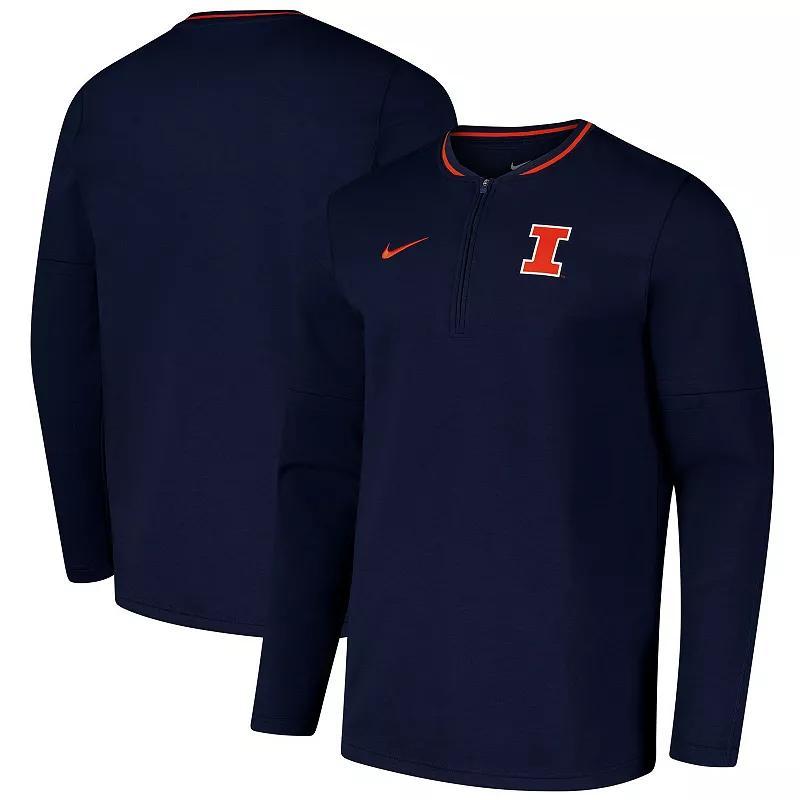 Mens Nike Illinois Fighting Illini Coaches Quarter-Zip Jacket Blue Product Image