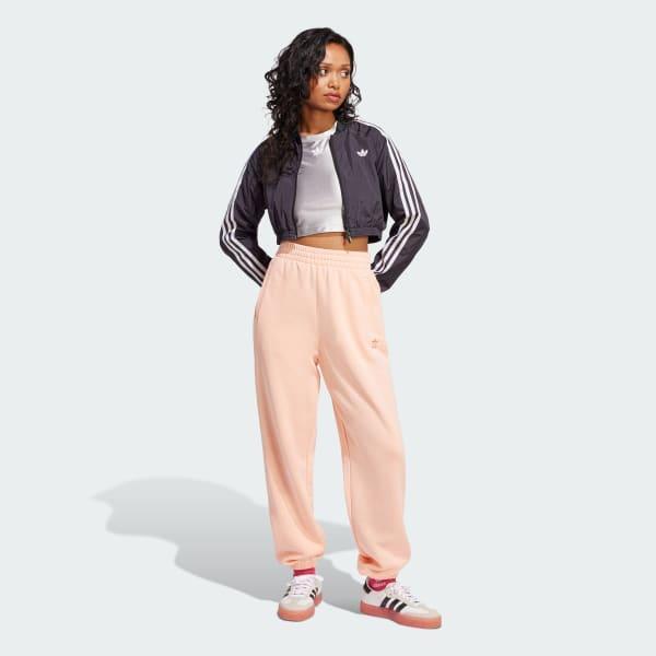 adidas Essentials Fleece Loose Joggers Glow Pink 2XS Womens Product Image