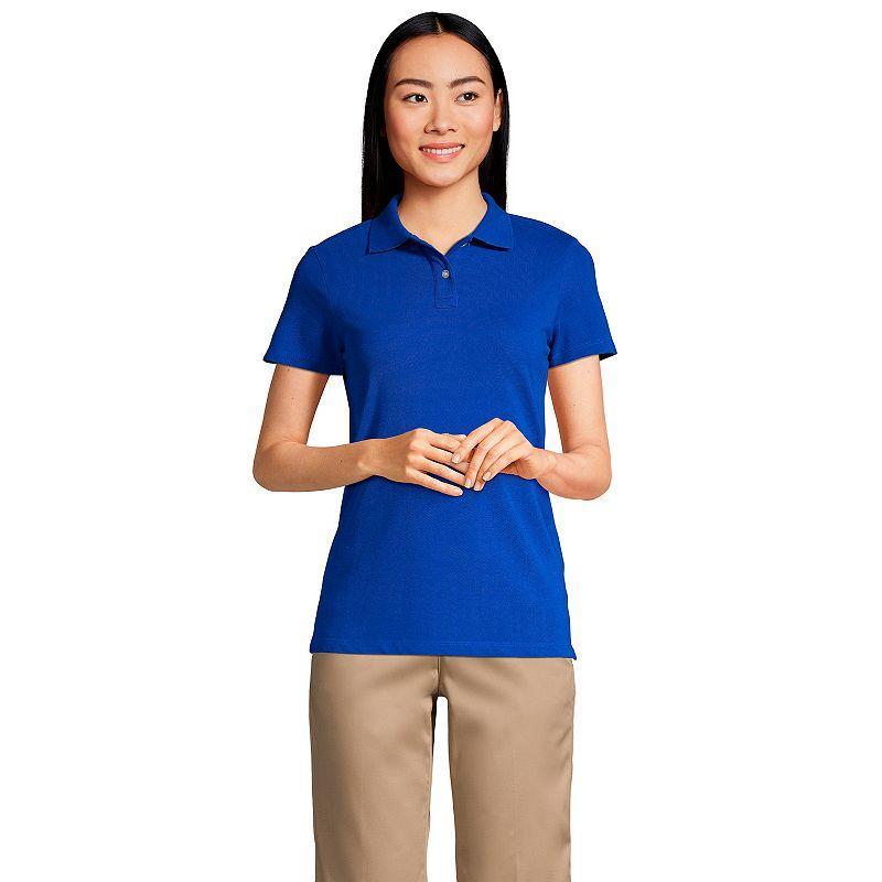 Womens Lands End School Uniform Short Sleeve Mesh Polo Shirt Product Image