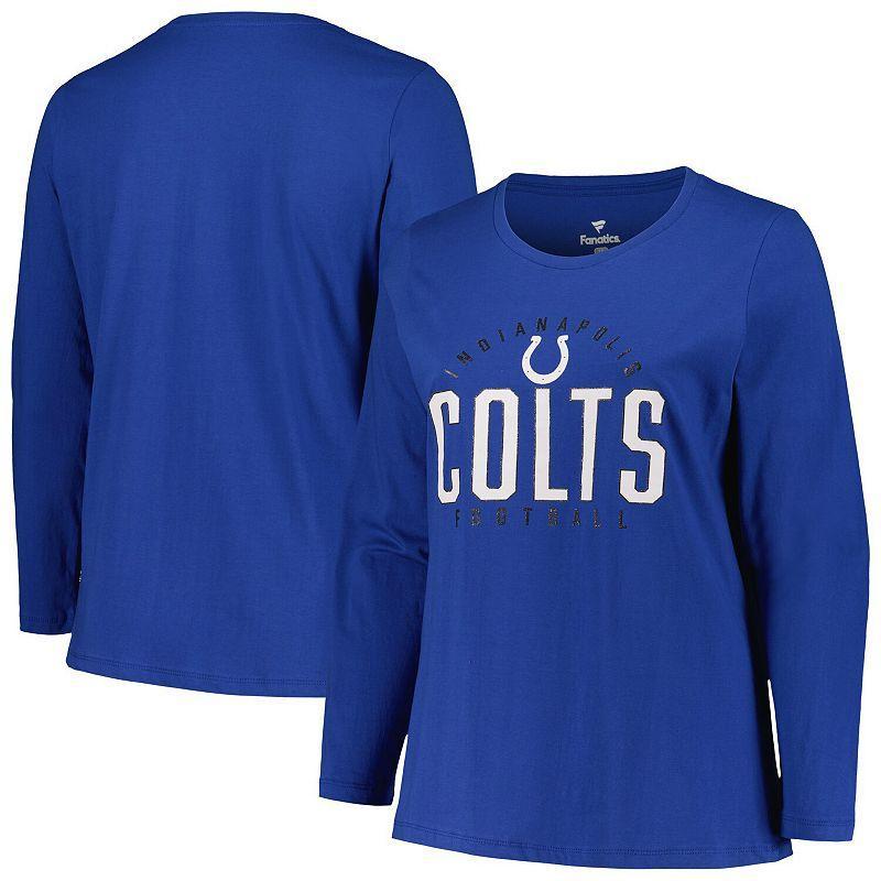 Womens Fanatics Branded Royal Indianapolis Colts Plus Size Foiled Play Long Sleeve T-Shirt Product Image