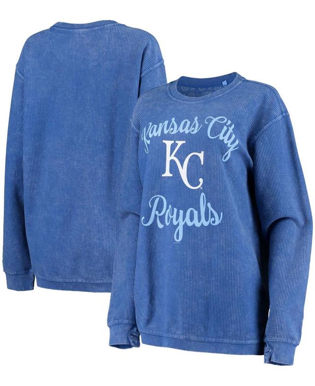 Womens G-III 4Her by Carl Banks Royal Kansas City Royals Script Comfy Cord Pullover Sweatshirt Product Image