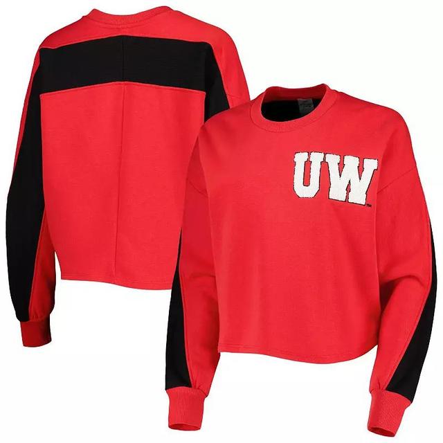 Womens Gameday Couture Wisconsin Badgers Back To Reality Colorblock Pullover Sweatshirt Product Image