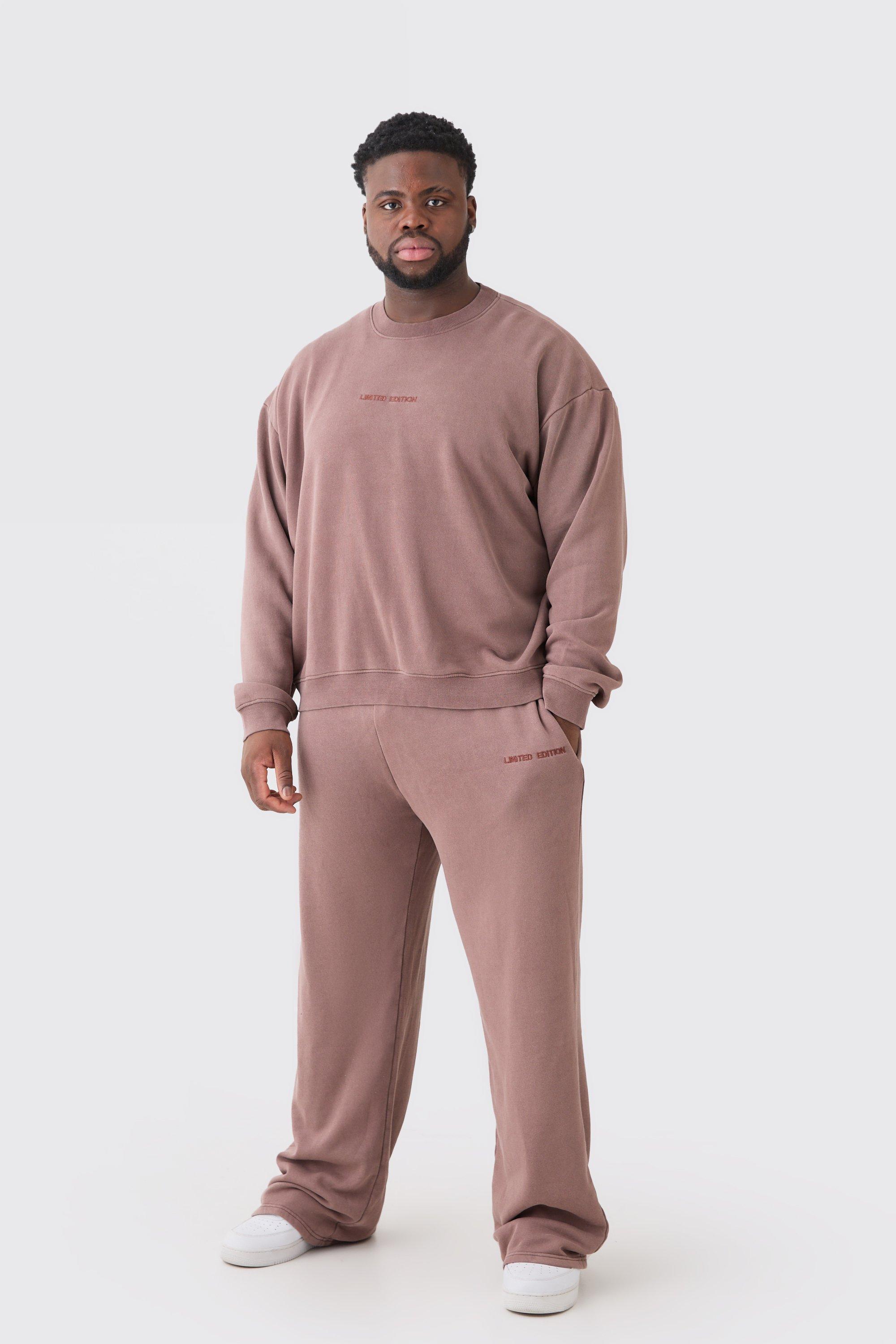 Plus Oversized Boxy Limited Laundered Wash Sweatshirt Tracksuit | boohooMAN USA Product Image