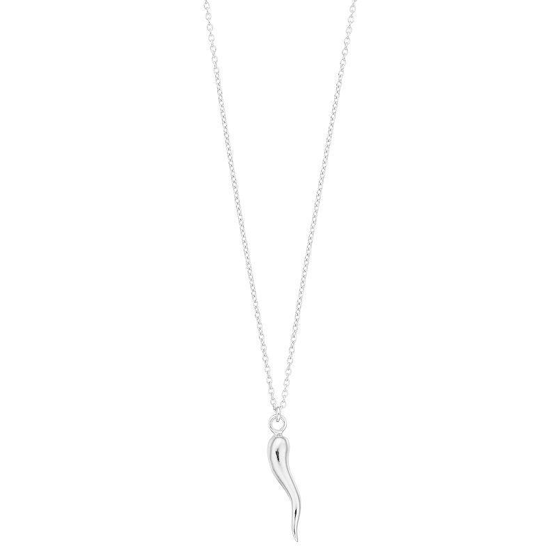 Sterling Silver Pepper Pendant Necklace, Womens White Product Image