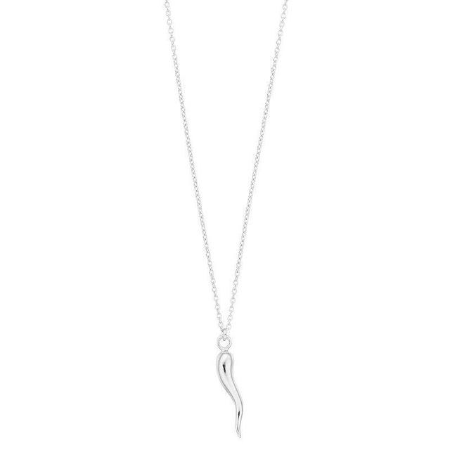 Sterling Silver Pepper Pendant Necklace, Womens White Product Image